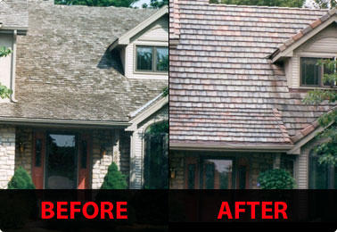 BEFORE AND AFTER SLATE ROOF
